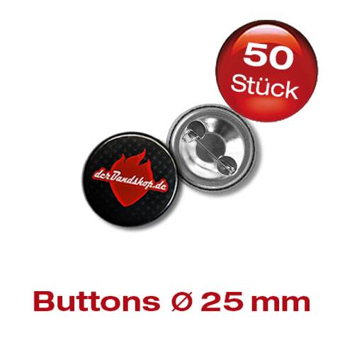 50 Button - 25 mm Rund dein Motiv