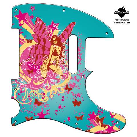 Design Pickguard -Butterfly turqouise