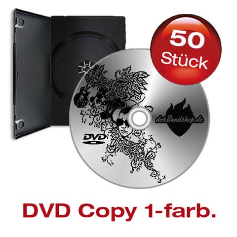 50 DVDs mit 1 farbigem schwarzen Labeldruck