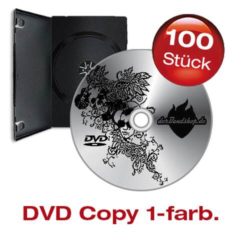 100 DVDs mit 1 farbigem schwarzen Labeldruck