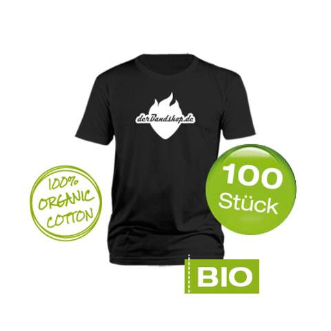 100 Bio Bandshirts mit 1-farbigem Druck