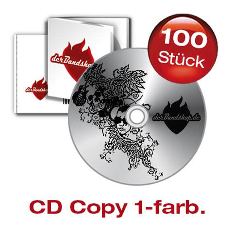 100 CDs mit 1 farbigem schwarzen Labeldruck